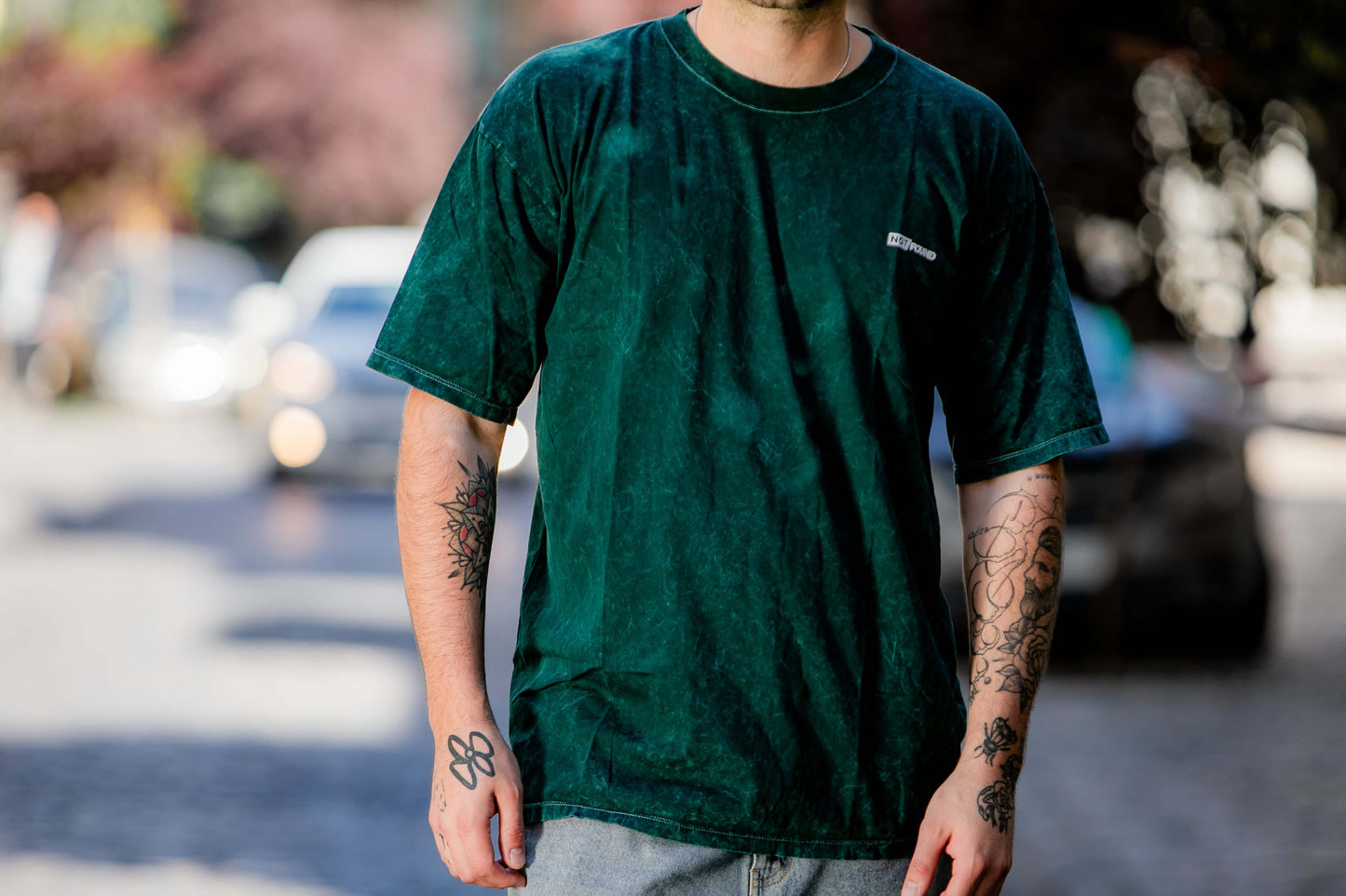 Polera Oversize Acid Wash – Verde
