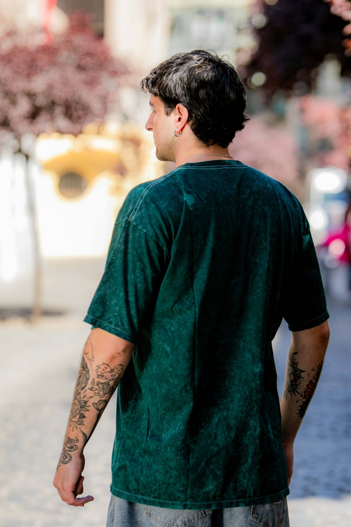 Polera Oversize Acid Wash – Verde