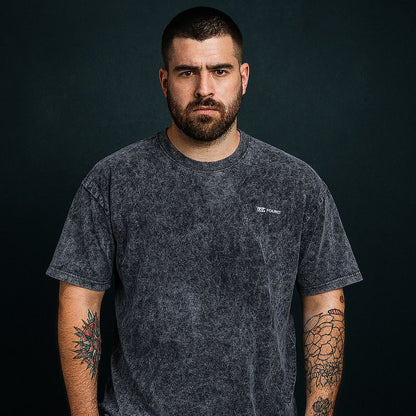 Polera Oversize Acid Wash – Gris claro