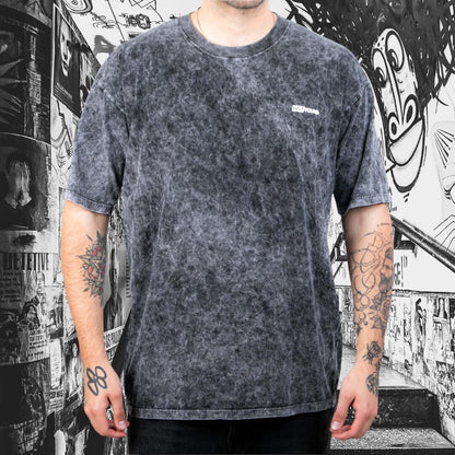 Polera Oversize Acid Wash – Gris claro