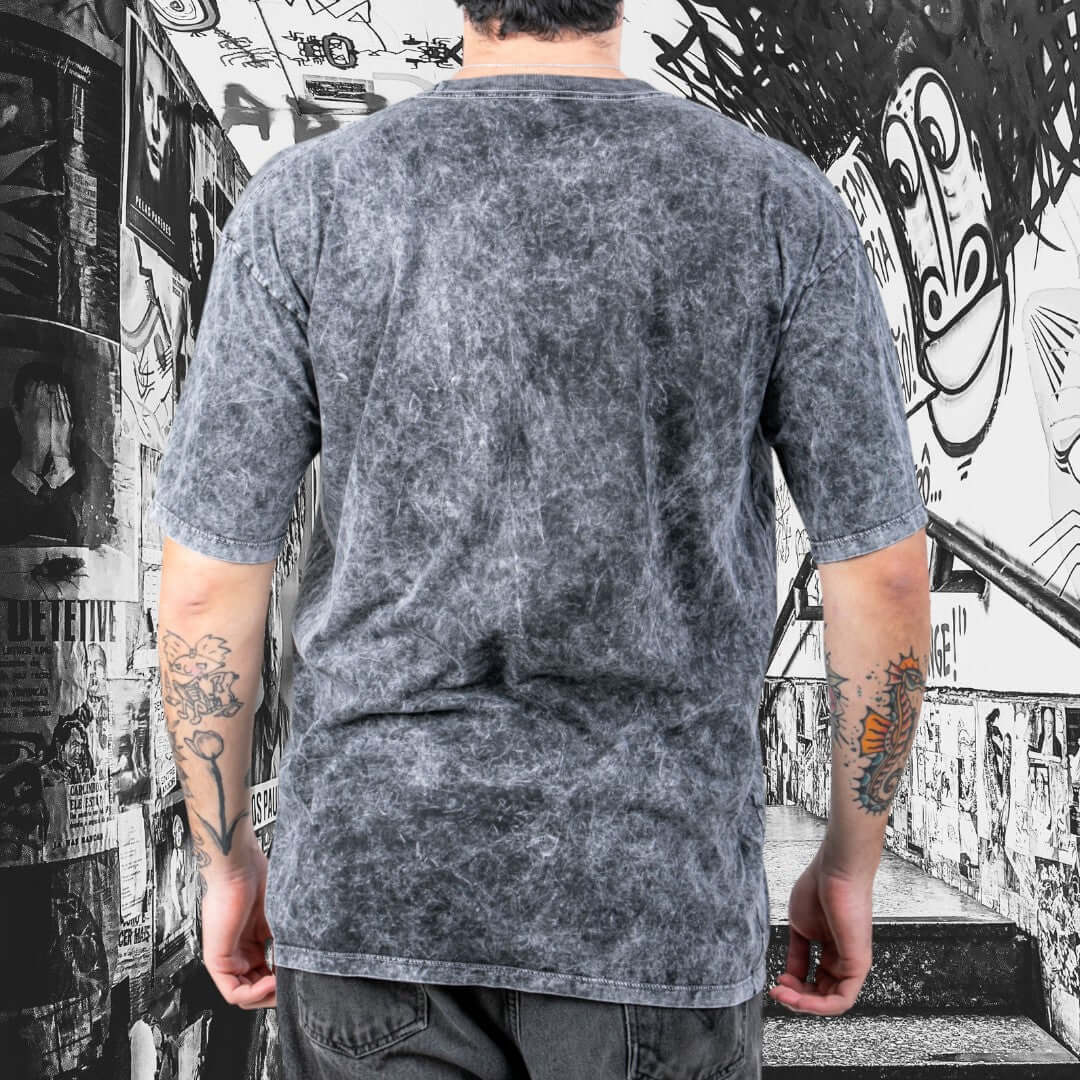 Polera Oversize Acid Wash – Gris claro