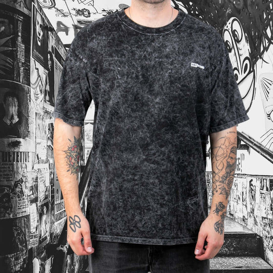 Polera Oversize Acid Wash – Gris Oscuro