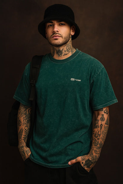 Polera Oversize Acid Wash – Verde