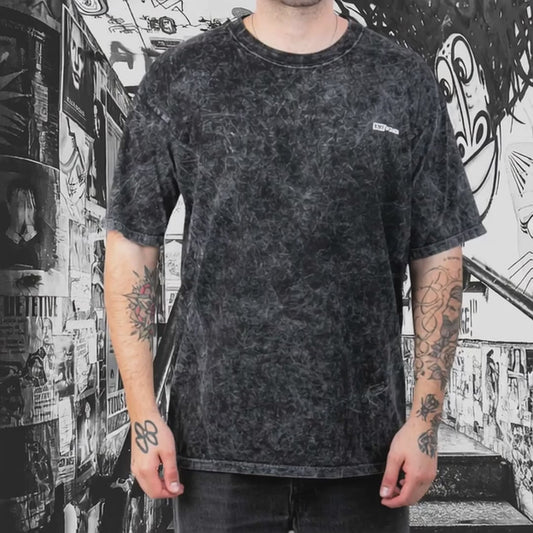 Polera Oversize Acid Wash – Gris Oscuro